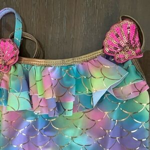 Betsey Johnson Pink and Gold Accent Swim Top